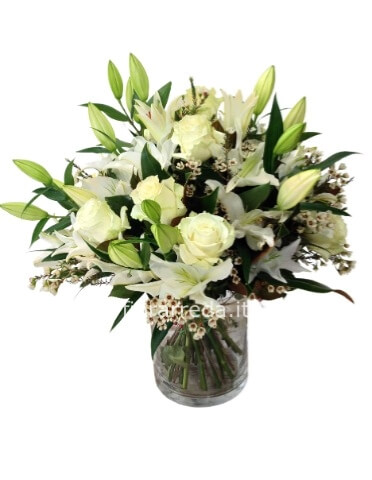 Mazzo bianco con lilium